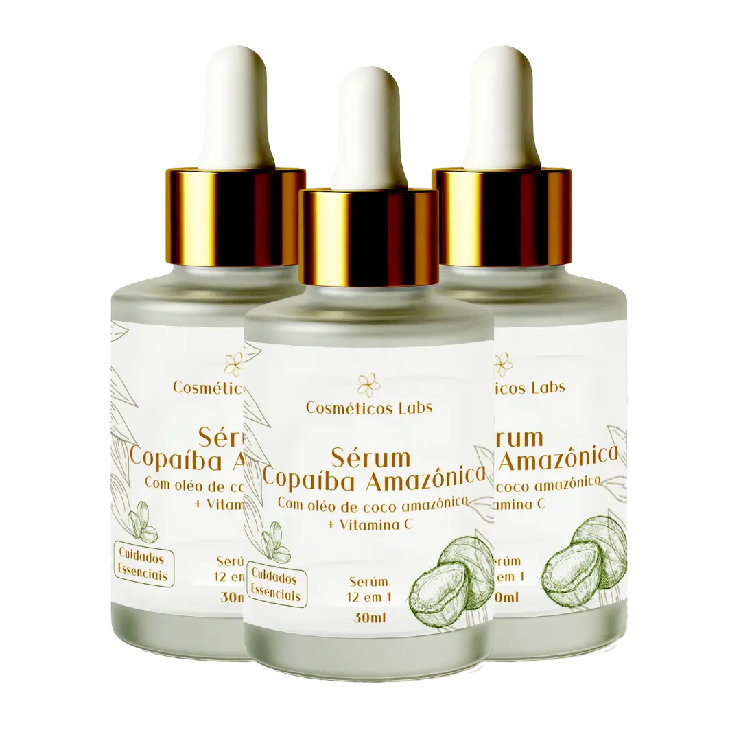 Pacote com 3 frascos do Sérum Copaíba Amazônica